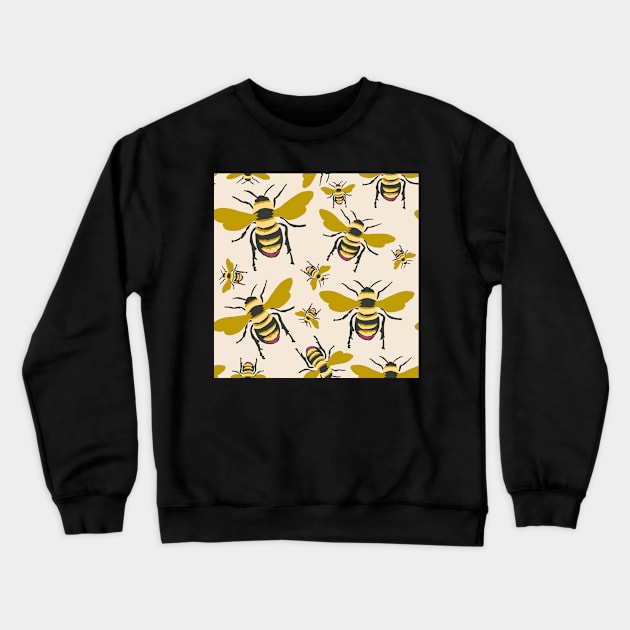 Vintage Honey Bees repeat pattern Crewneck Sweatshirt by NattyDesigns